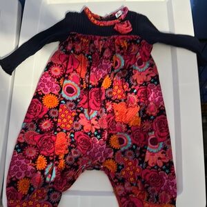 Le Top Navy and Pink Baby Romper